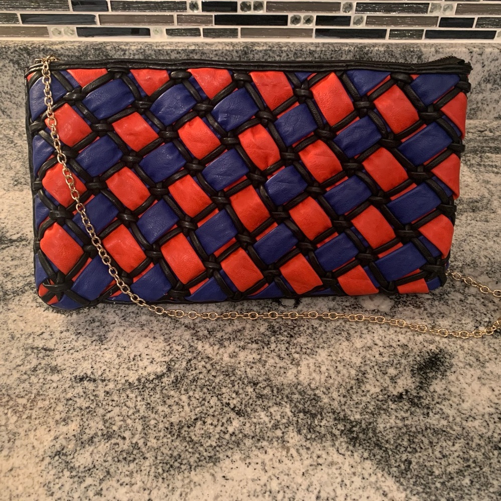 Orange and Blue Clutch
